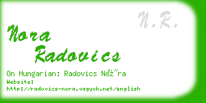 nora radovics business card